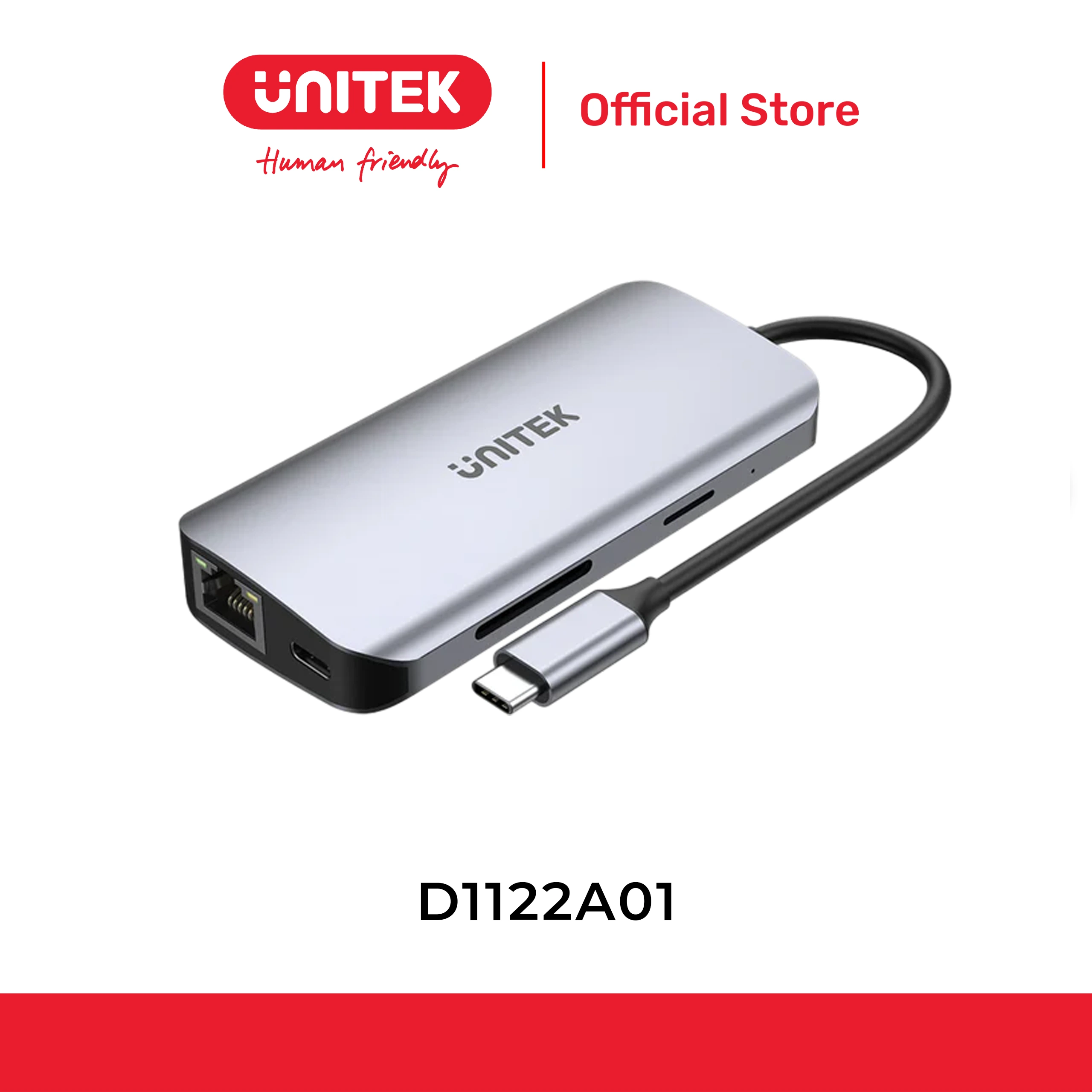 Bộ chuyển đổi 6 cổng Type-C -> USB + HDMI 4K@60Hz + LAN + PD + CardReader UNITEK D1122A01
