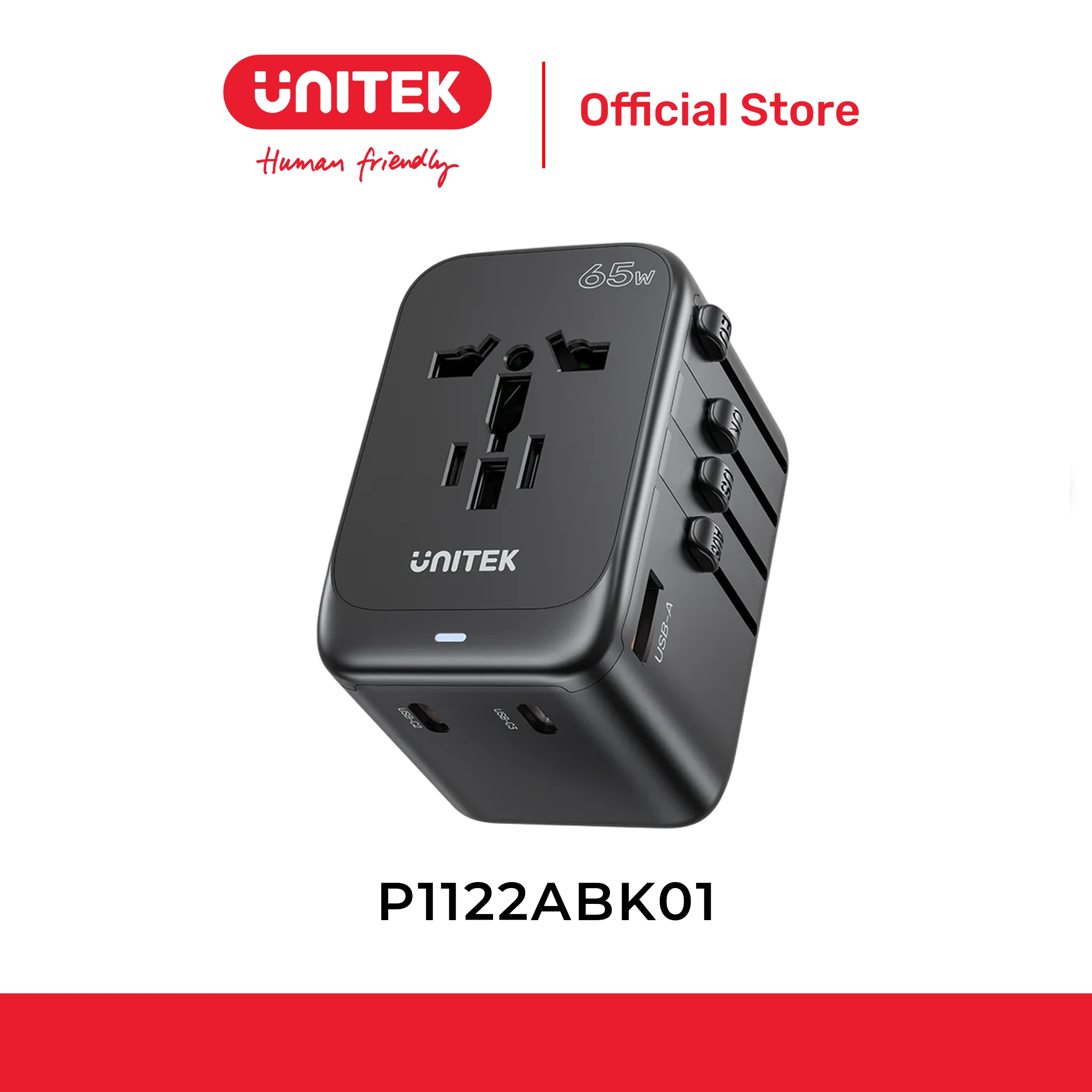 Dock sạc đa năng GaN 65W UNITEK P1122ABK01