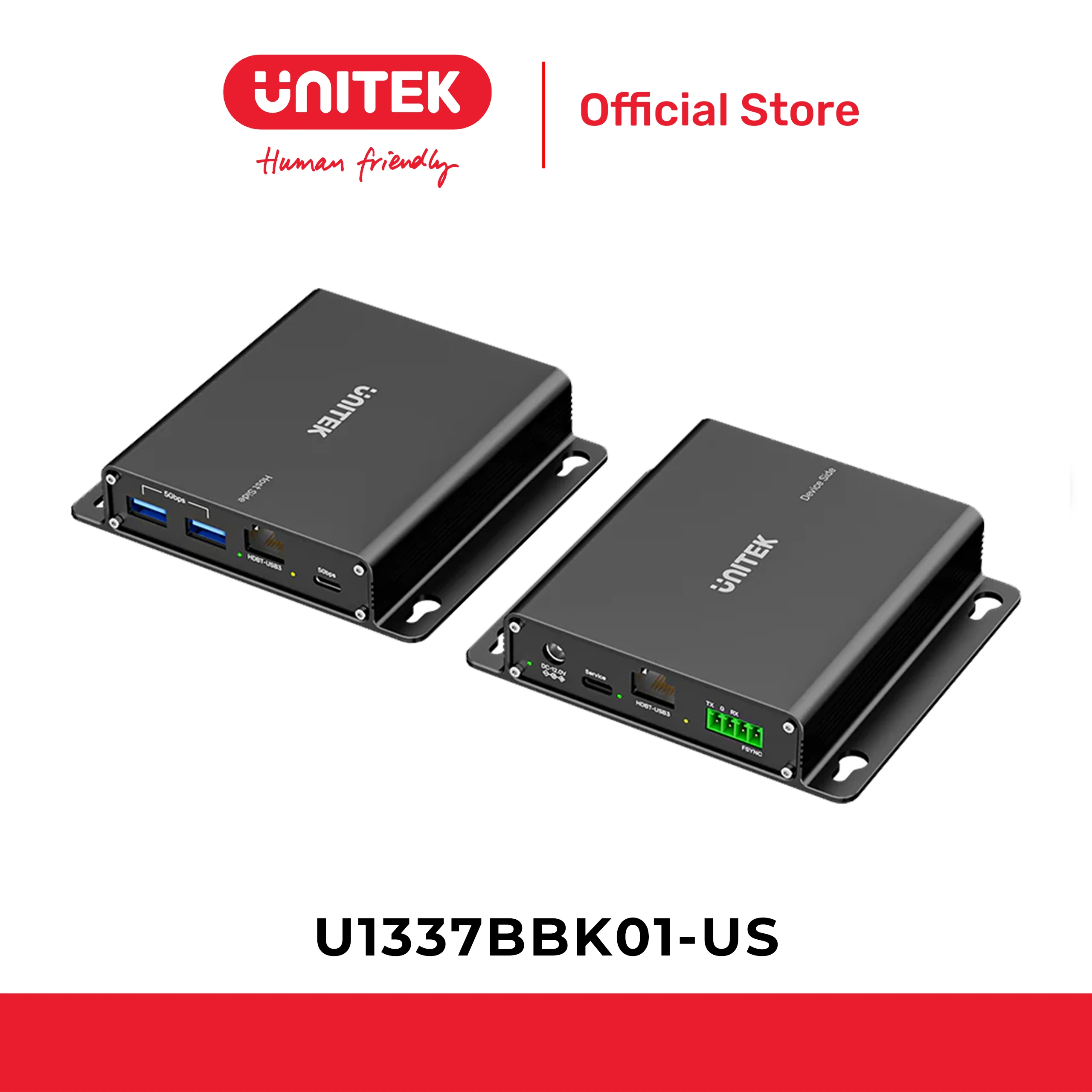 Bộ mở rộng USB 5Gbps 100M -> Ethernet có Hub UNITEK U1337BBK01-US