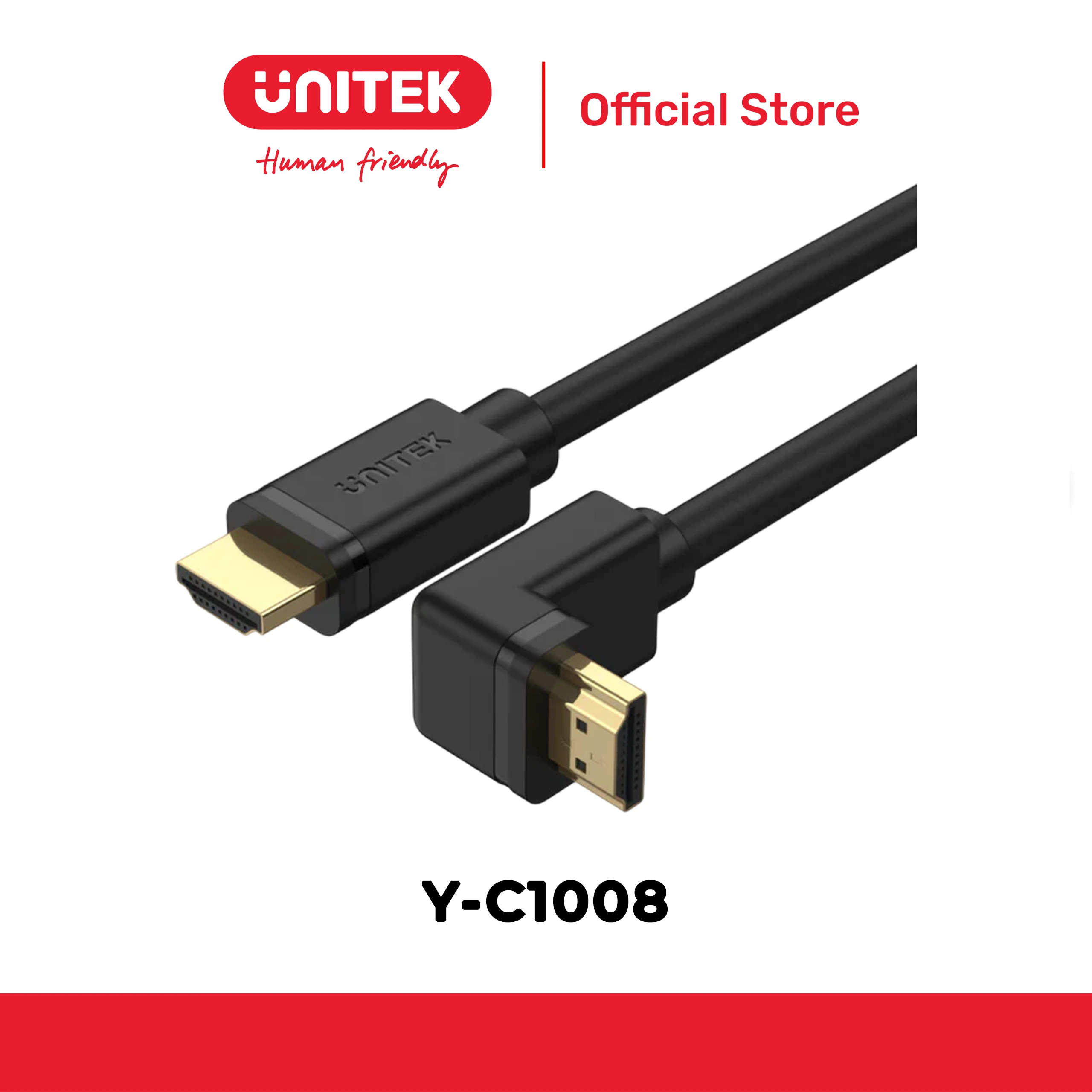 Cáp HDMI đầu cong 4K@60Hz dài đến 3m UNITEK Y-C1008